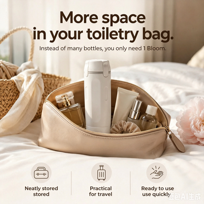 ✈️ Bloom 4-in-1 Travel Dispenser | Leak-Proof Toiletries Organizer 🧴
