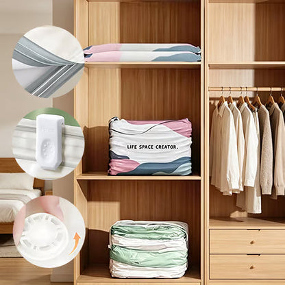 💐 BUY 2 GET 1 FREE!🧳No‐Pump Vacuum Storage Compression Bags – Press & Seal, No Pump Needed. Saves 80% Space, Keeps Clothes Dry & Dust‐Free✨