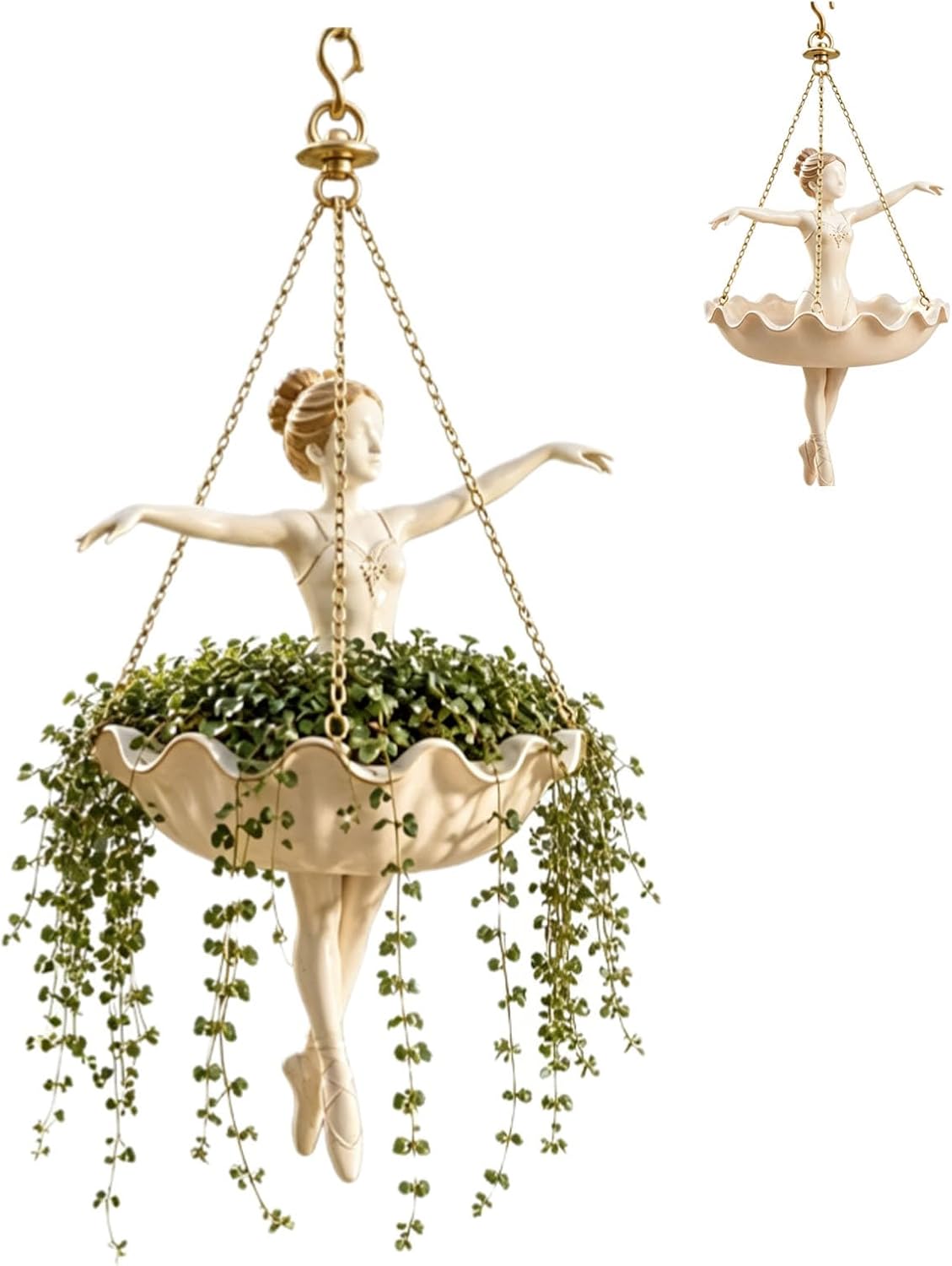🩰🌿 Ballet Dancer Hanging Planter | Elegant Floating Flower Pot