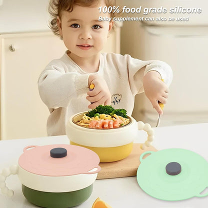 5 Pcs Non-Slip Silicone Suction Container with Lid