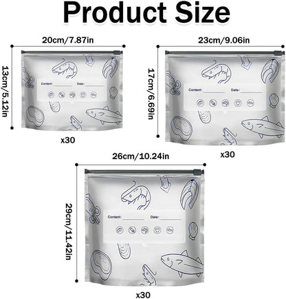 🛡️🥬 Reusable thickened upright aluminum foil sealing storage bags with labels