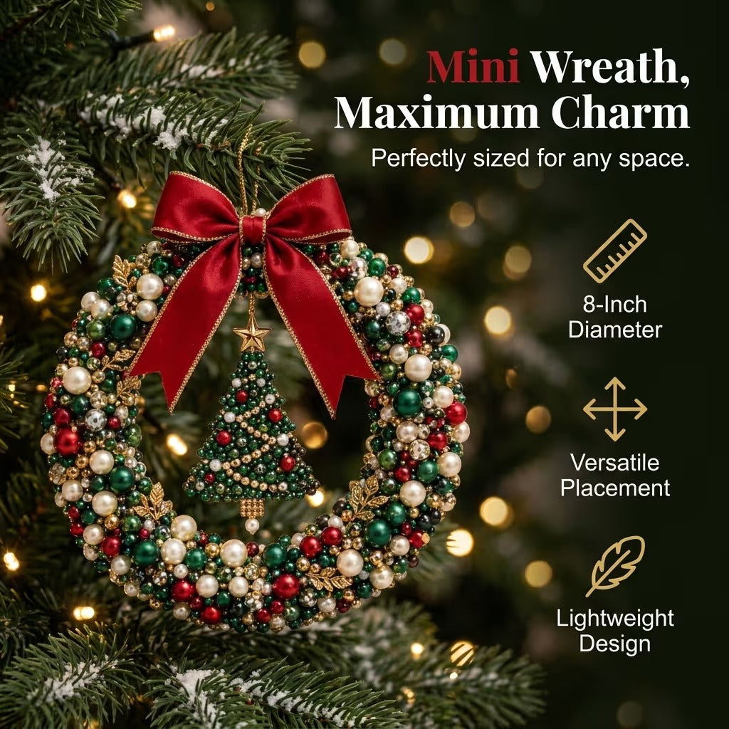 🎁 DIY Pearl Wreath Making Kit – Elegance Handmade Beaded Christmas Wreath Keepsake 🎄