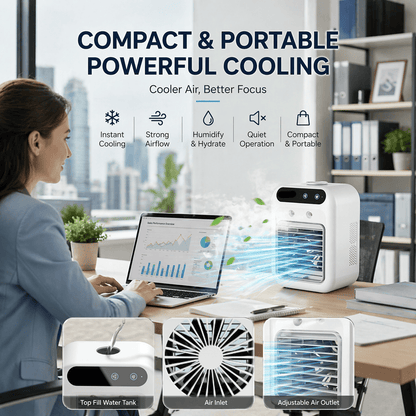 ❄️ Portable Mini Air Cooler Compact & Portable Powerful Cooling