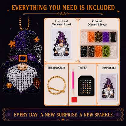🔥LAST DAY 60% OFF - 🎃✨ 31 Days of Gnome Surprises Halloween Diamond Painting Advent Calendar