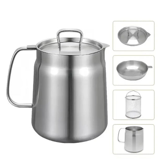 🍳304 Stainless Steel Deep Fryer Pot with Basket & Oil Strainer✨