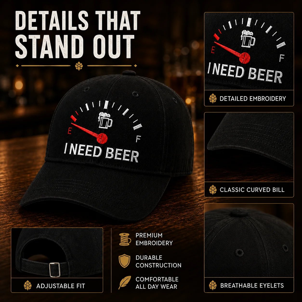 ⏰ LAST DAY 50% OFF 🔥 "I Need Beer" Cap – The Ultimate Pub & Weekend Icebreaker! 😂