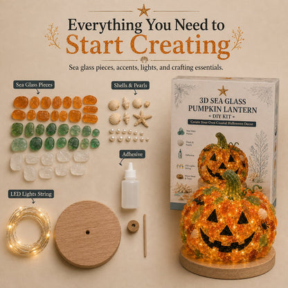 💯⏳49% OFF – 🎃 Beginner-Friendly DIY Lighted Sea Glass Halloween Character Kit Collection | Complete Kit with Sea Glass Pieces, LED Lights & Step-by-Step Guide Included 💕