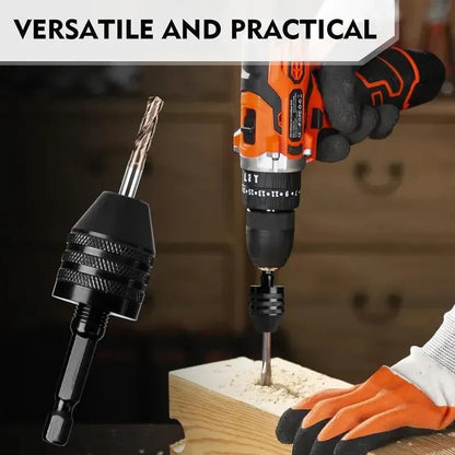 🔧2-Piece Keyless Drill Chuck Adapter Set – 1/4′′ Hex Quick Change (0.3-8mm) for Impact Drivers & Power Tools