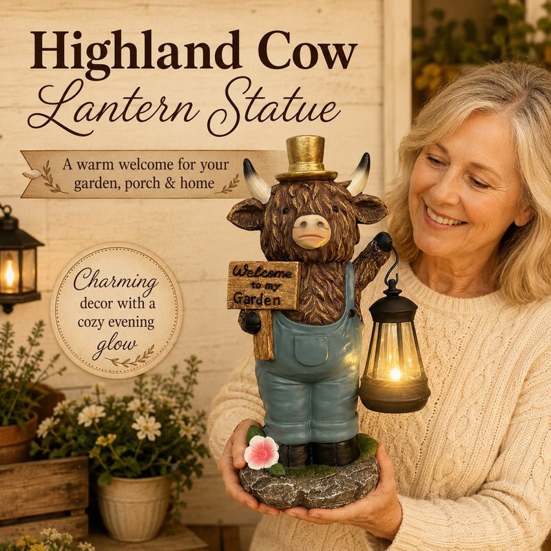 🐮 Solar Powered Highland Cow Light – Waterproof Outdoor Garden & Patio Decor 💡✨
