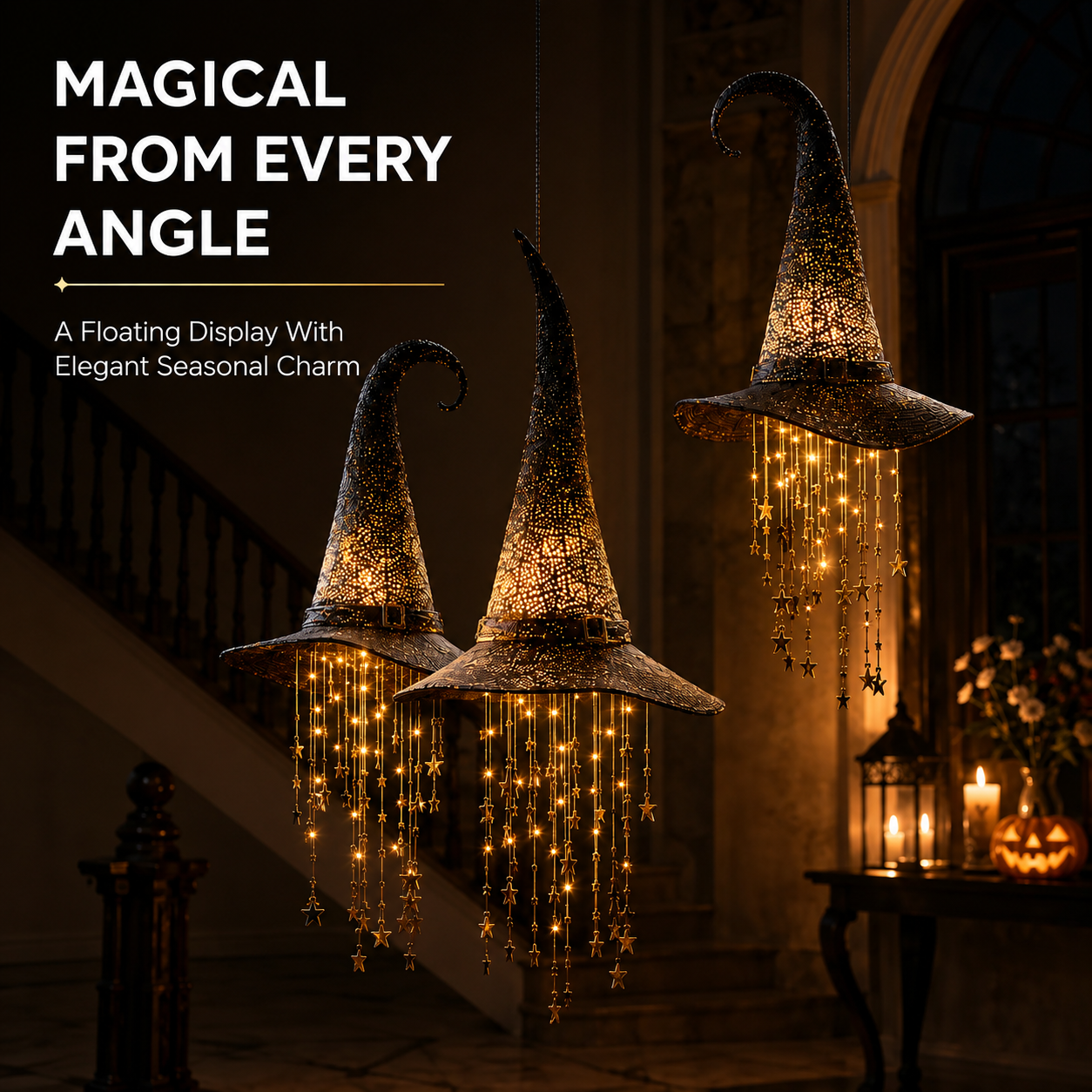 🌟Lighted Witch Hat Hanging Chime