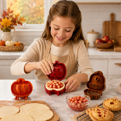 🍎 Fall Hand Pie Molds Set of 3 – Autumn Pumpkin, Apple & Acorn Dough Pressing Stamp Moulds for Thanksgiving & Christmas Baking ✨