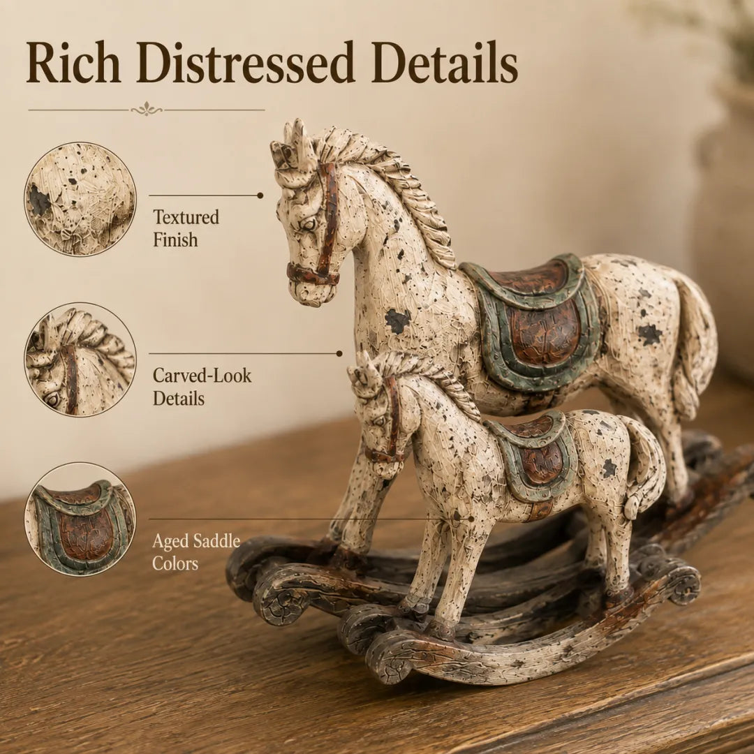 🎠Vintage Heirloom Rocking Horse Decor Set of 2