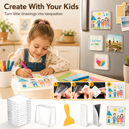 🖼️ DIY Clear Acrylic Mini Magnetic Photo Frames 🧲