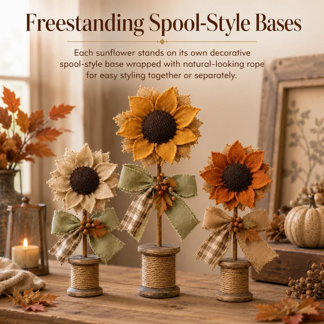Cozy Fall Sunflower Collection – Handmade-Style Farmhouse Autumn Decor Set