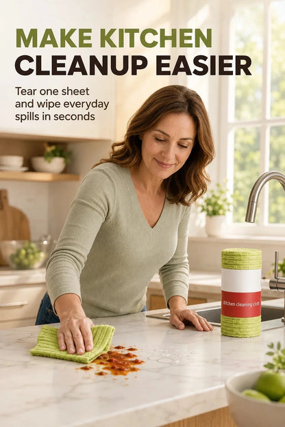 Multipurpose Reusable Tear-Off Cleaning Cloth Roll