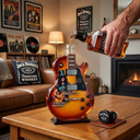 🎸 Appetite for Rock: Vintage Sunburst Guitar Bottle – Handcrafted Les Paul Style Novelty Craft for Rock Fans ⚡