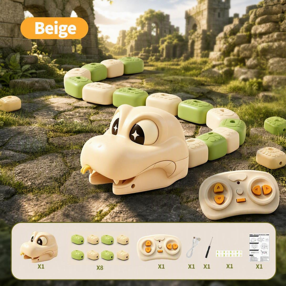 Remote Control Snake Toy with Magnetic Blocks