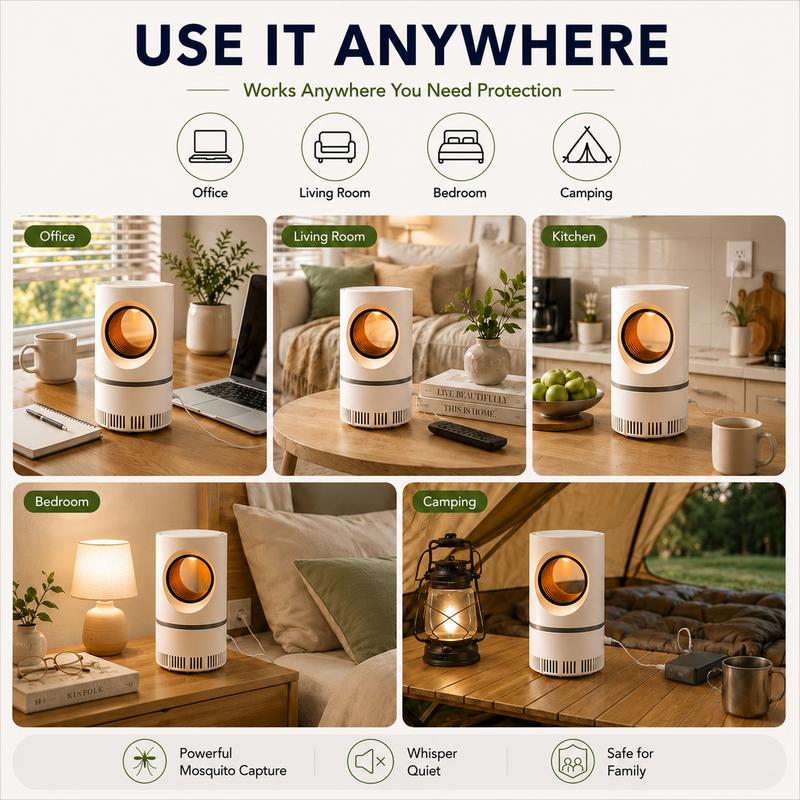 🦟Ultra-Quiet UV Mosquito Trap Lamp – Chemical-Free Insect Catcher with 360° Suction