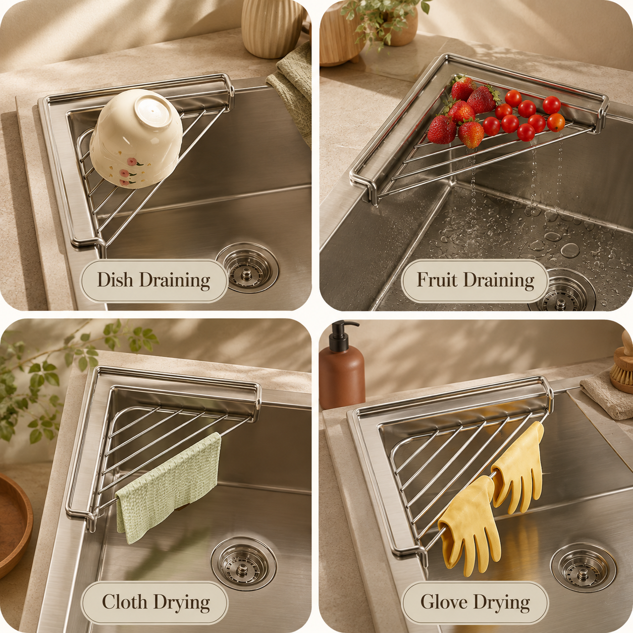 🔥BUY 1 GET 1 FREE 🏠Stainless Steel Triangle Sink Corner Rack