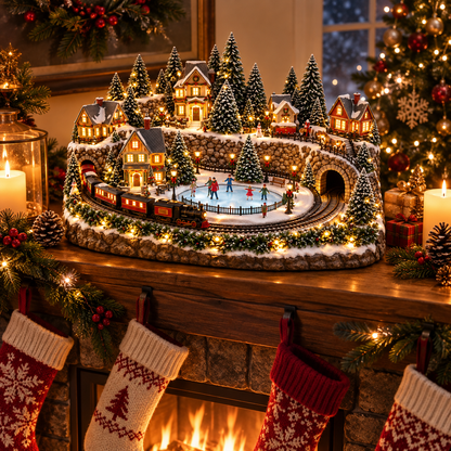 🎄🚂 49% OFF Today! ✨ Magical Christmas Train & Skating Rink – Bring Holiday Magic Home! ❄️🎁