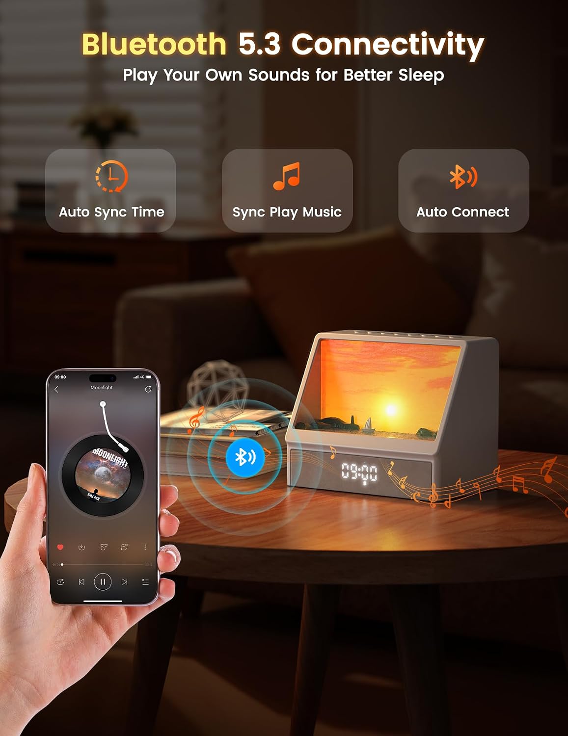 🌅Sunrise Alarm Clock for Heavy Sleepers - Wake Up Light with White Noise Machine & Bluetooth Speaker