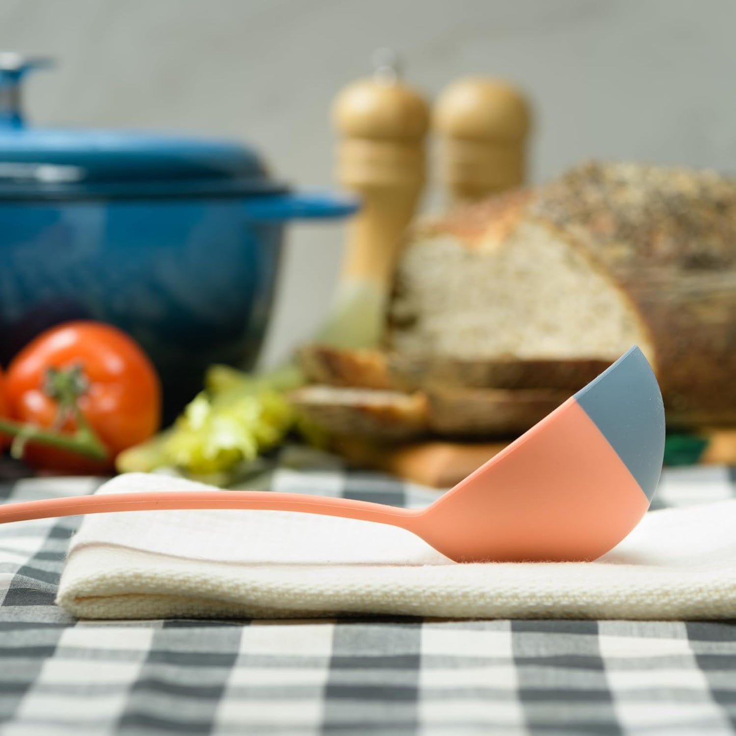 Silicone Spoon - Colorful Silicone Spatula Ladle with a Soft Top to Mold to your Pots & Pans