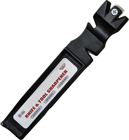 Multi-Purpose Knife & Tool Sharpener – Made in USA Manual Blade Sharpener for Kitchen, Outdoor Knives, Scissors & Axes