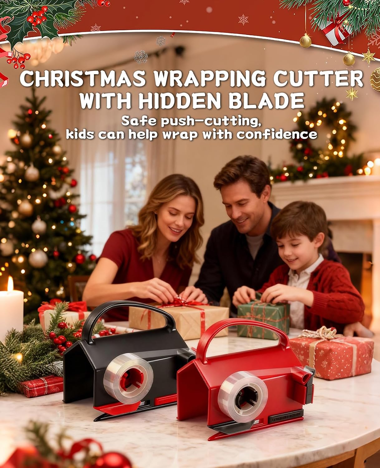 Wrapping Paper Cutter & Tape Dispenser