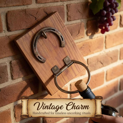 🍾Rustic Wall Mounted Horseshoe Bottle Opener | Heavy Duty Cast Iron Vintage Wine Opener