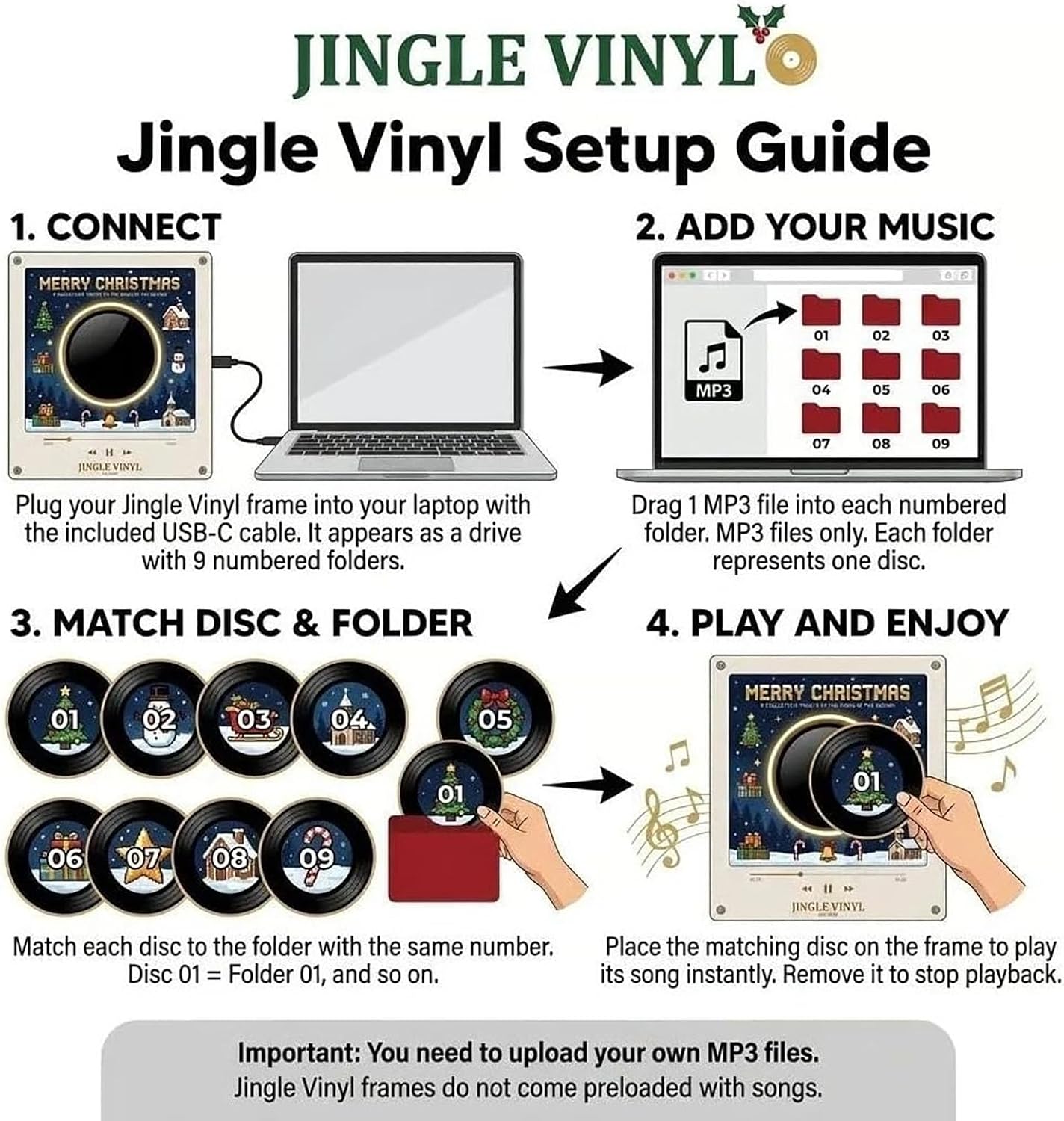💽Christmas Magnetic Music Player Set Magnets for Refrigerator
