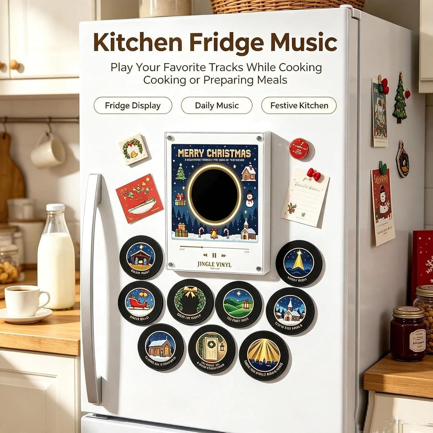 💽Christmas Magnetic Music Player Set Magnets for Refrigerator