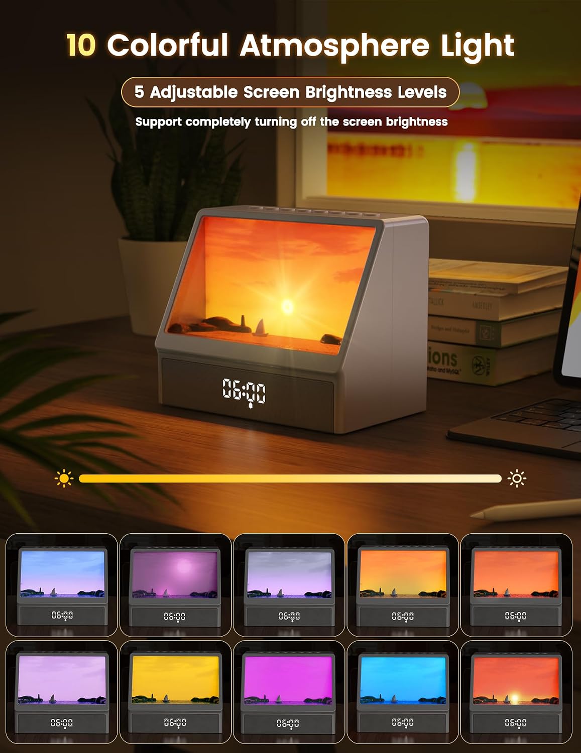 🌅Sunrise Alarm Clock for Heavy Sleepers - Wake Up Light with White Noise Machine & Bluetooth Speaker