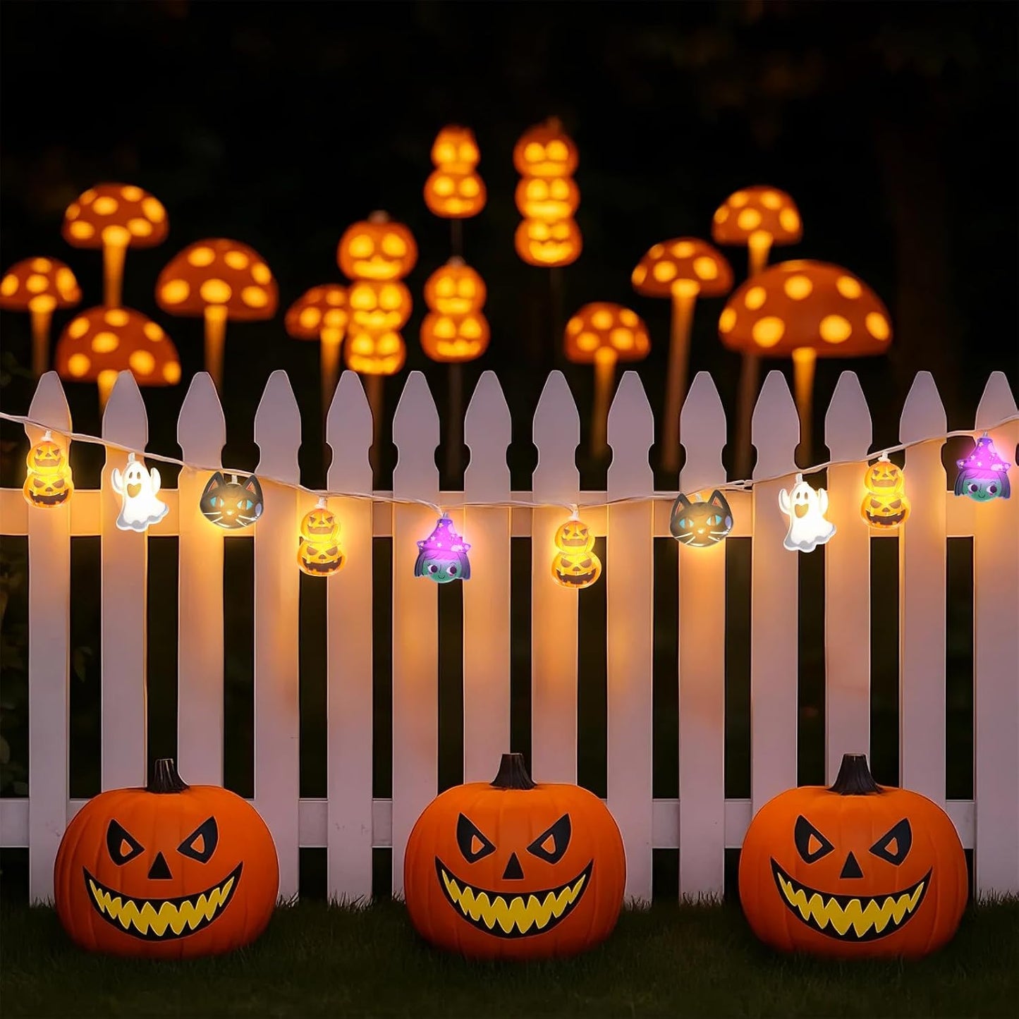 Multi-Element Halloween String Lights – Battery Powered Indoor & Outdoor LED Fairy Lights with 2 Lighting Modes