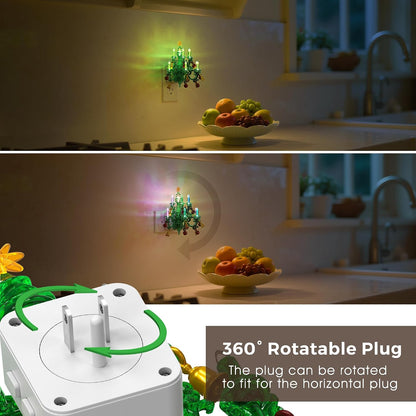 LED Christmas Night Light, Plug in Night Light, Dusk to Dawn Sensor