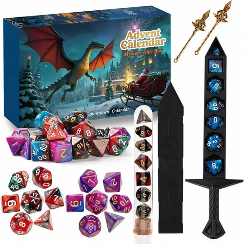 2026 DND Dice Advent Calendar – 24-Day Mystery Christmas Countdown with 28 Polyhedral Dice