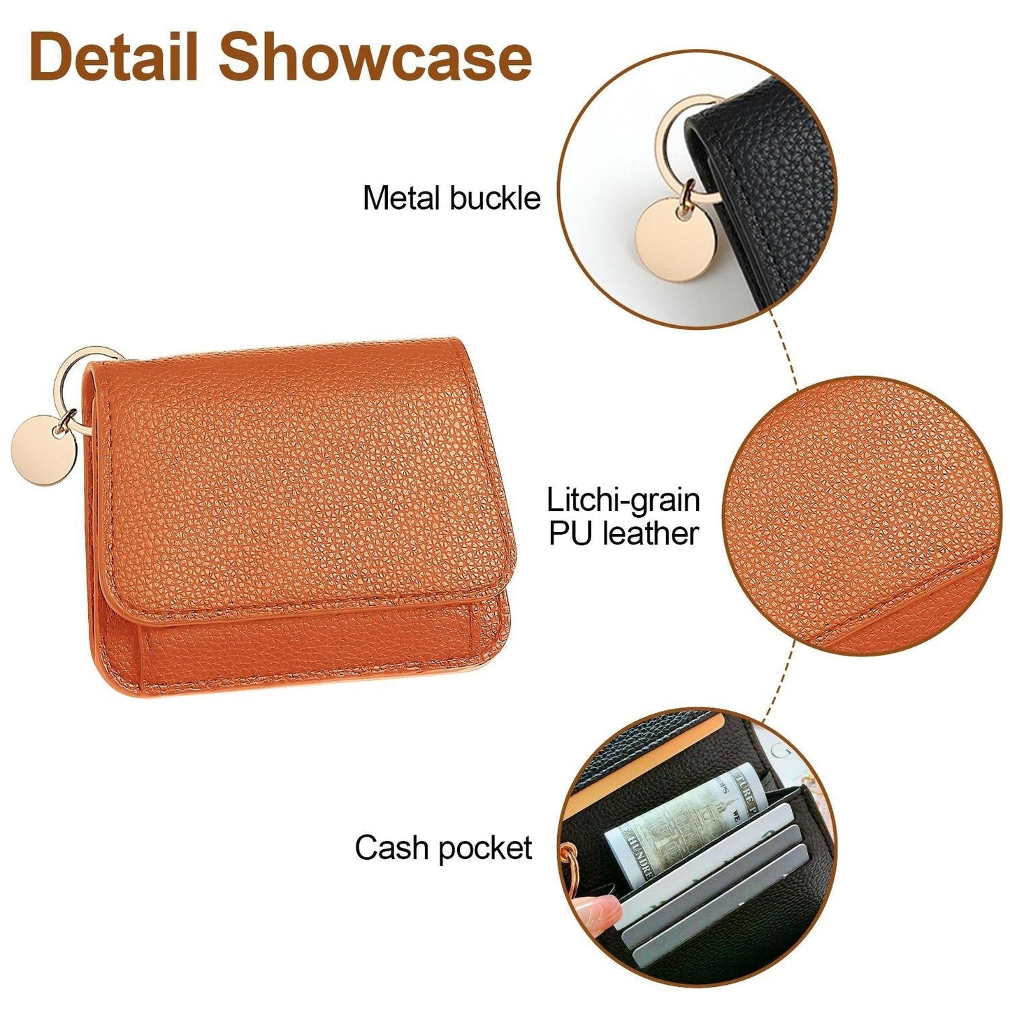 💖🌹RFID Short Wallets for Women – Fashionable Card Holder with Key Ring & Coin Purse