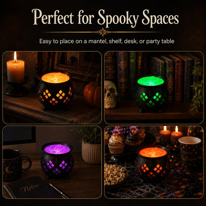 ⏳ Last Day 49% OFF – 🧙‍♀️ Glowing Witch’s Brew Cauldron Halloween Decor | Translucent Bubbling Potion Top with Flameless LED Tea Light Glow Effect ✨