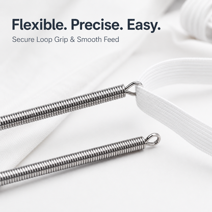 25cm Spring Loop Threader, Flexible Stainless Steel Drawstring Threader Tool,Bendable Multi-Purpose Cord Threading Tool for Eyelets, Elastic and Lace