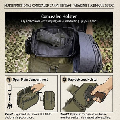 Multifunctional Concealed Carry Hip Bag & Rapid-Access Holster