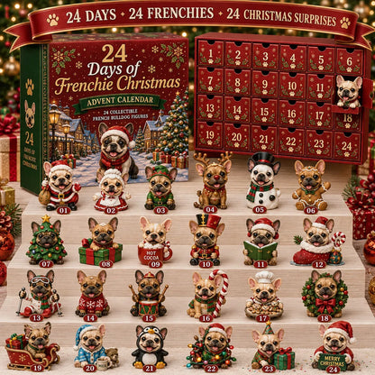 ⏳Last Day 49% OFF – 🐶 24-Day French Bulldog Christmas Advent Calendar | 24 Unique Collectible Frenchie Characters with Different Outfits, Personalities & Daily Holiday Surprises 🎄