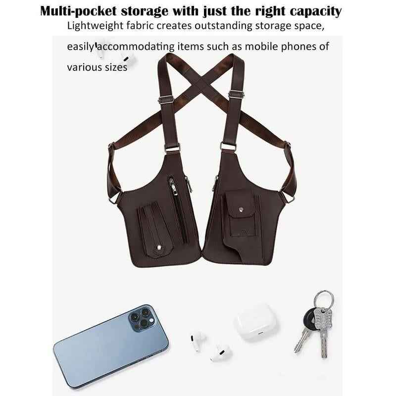 🔥Last Day 48% OFF-Premium Leather Adjustable Underarm Shoulder Bag for Men