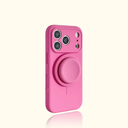 Magnetic Stand Liquid Silicone Full Coverage Phone Case with AI Capture Button for iPhone 18 Pro Max