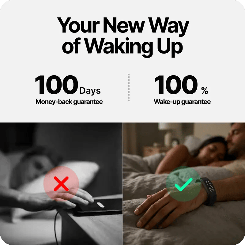 ⌚ Onyx Silent Vibration Alarm Clock – Wrist-Worn Wearable Wake-Up Device for Heavy Sleepers, Partner-Friendly Quiet Alarm with 2 Intensity Levels, 3 Alarms & 14+ Day Battery