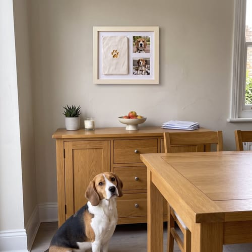 🐾DIY clay paw-print keepsake frame with space for two photos