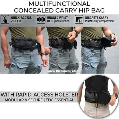 Multifunctional Concealed Carry Hip Bag & Rapid-Access Holster