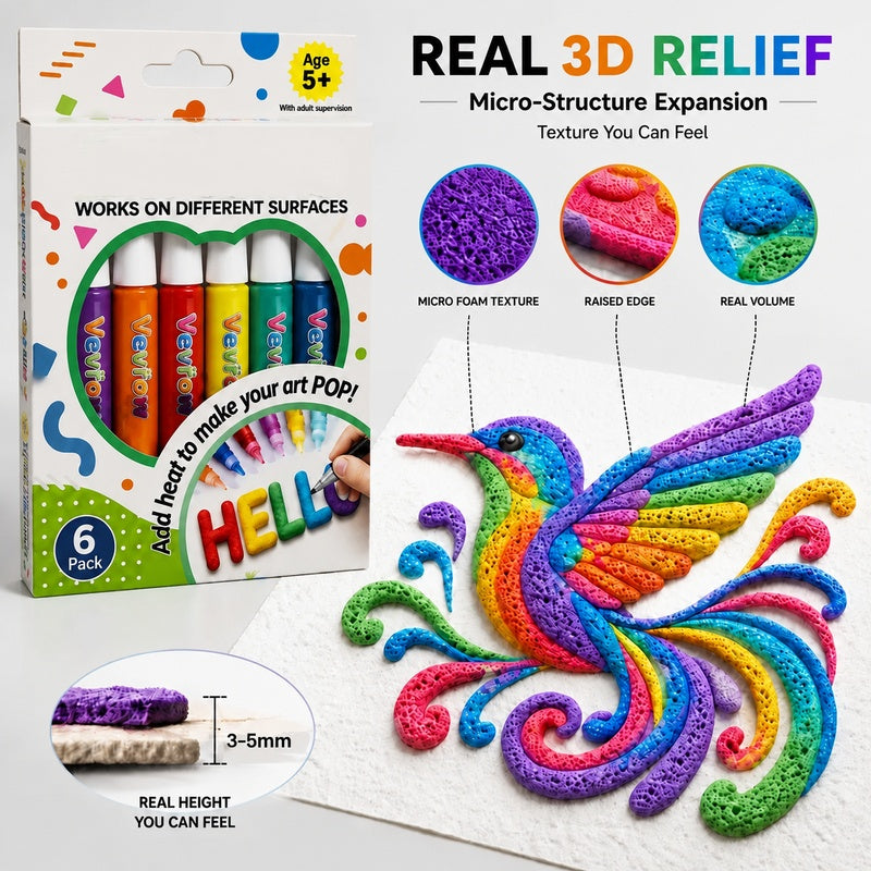 🎁 3D Relief Art Pen – Turn Flat Drawings Into Touchable 3D Art🪄