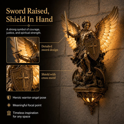 🔥 Divine Archangel Wall Light | A Symbol of Protection & Faith
