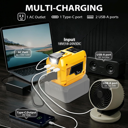 🛠️250W Power Inverter Compatible with 20V Battery Converter