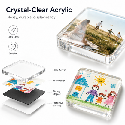 🖼️ DIY Clear Acrylic Mini Magnetic Photo Frames 🧲