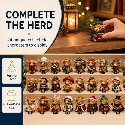 🐮 24 Days of Highland Cow Magic Advent Calendar – 24 Collectible Christmas Cow Surprises